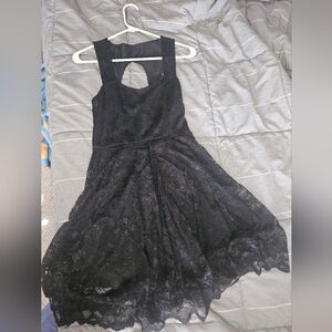 Womens Medium Like New Black Lace Dress